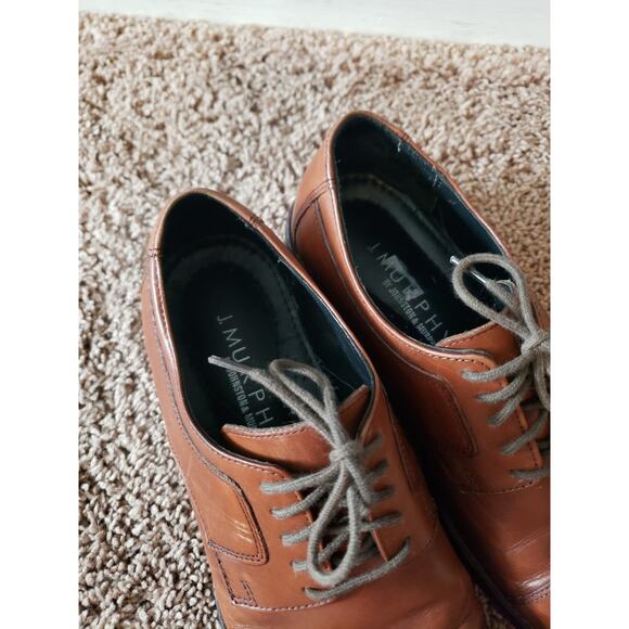 J Murphy derby oxford cap toe leather lace up brown casual mens 9 main image 4